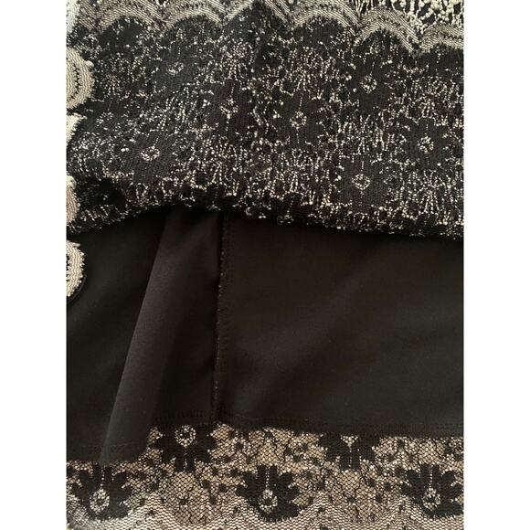 Nicola women's medium y2k black silver lace shirt whimsigoth 90s brat - Picture 9 of 9